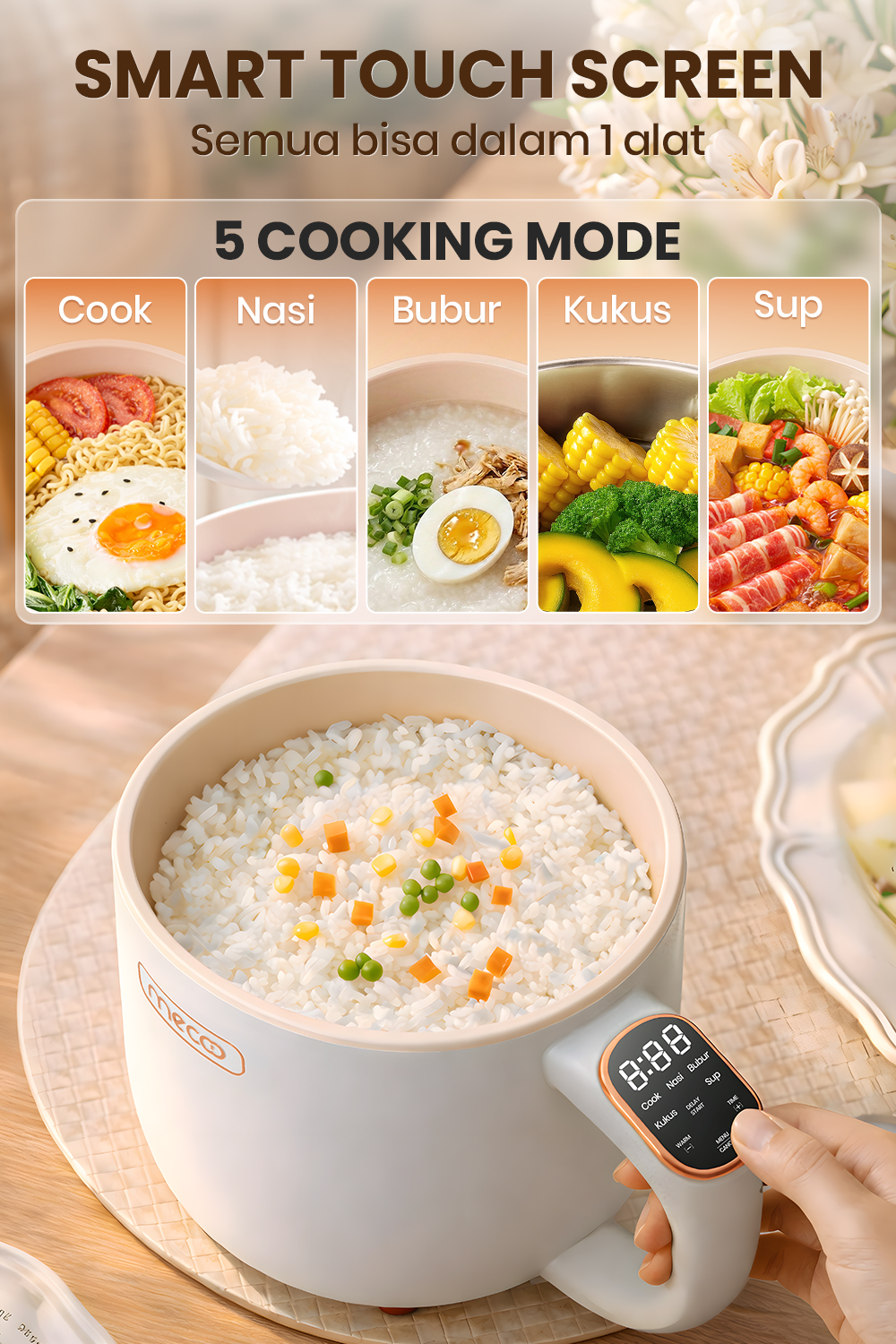 Jual Mecoo Most Aesthetic Digital Panci Listrik Multifungsi Multicooker ...