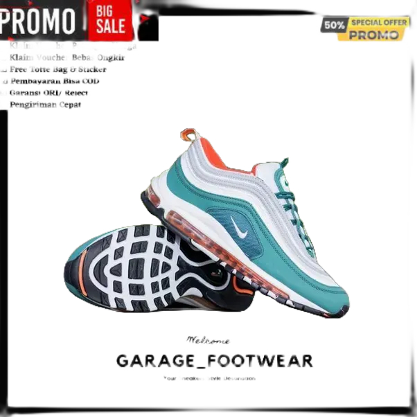 nike air max 97 green and orange