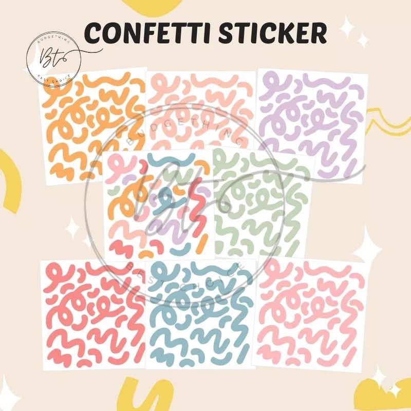 Jual [B172] Sticker aesthetic CONFETTI | Shopee Indonesia