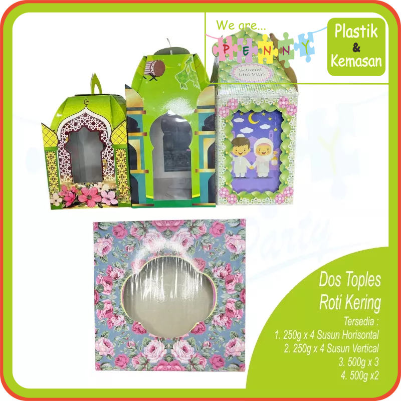 Jual Dos Toples Roti Kering Berbagai Ukuran dan Model Dus Motif Idul ...