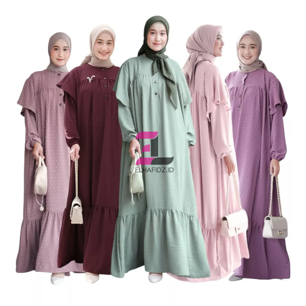 Jual Vente Daily Nafisa Maxy Gamis Terbaru 2023 Lebaran Wanita Crinkle