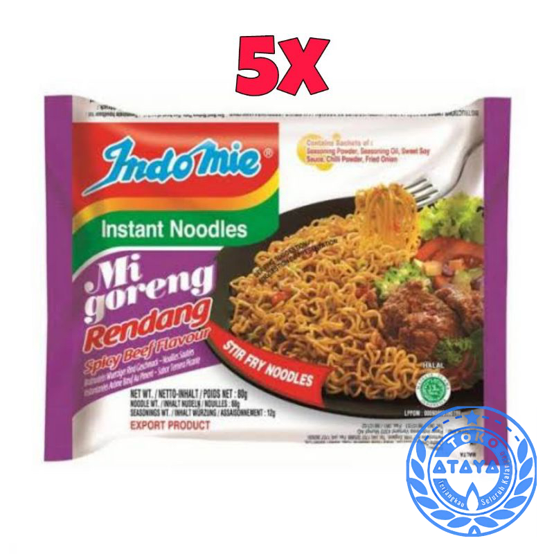 Jual IV INDOMIE GORENG RENDANG 5 pcs / Indomielovers | Shopee Indonesia