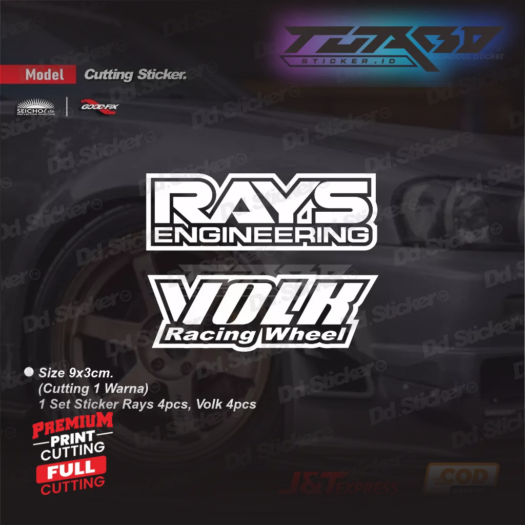 Jual Sticker Volk Racing Sticker Rays Engineering Sticker Velg Mobil