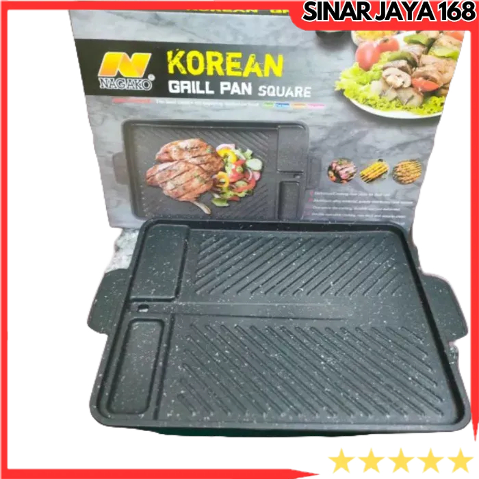 Jual KOREAN GRILL PAN SQUARE / PANGGANGAN KOTAK 32 CM NAGAKO BBQ