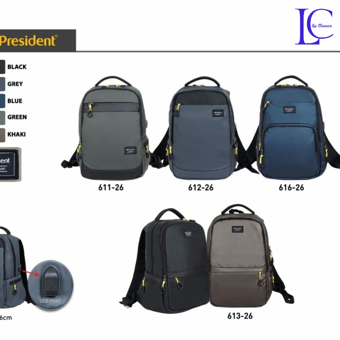 Jual RANSEL LAPTOP PRESIDENT ORIGINAL PRIA / WANITA BACKPACK KANTOR ...