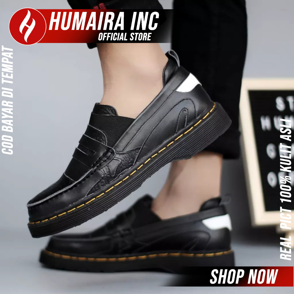 Jual Sepatu Docmar Loafers Formal Pantofel Kerja Kulit Asli Hitam Pria ...