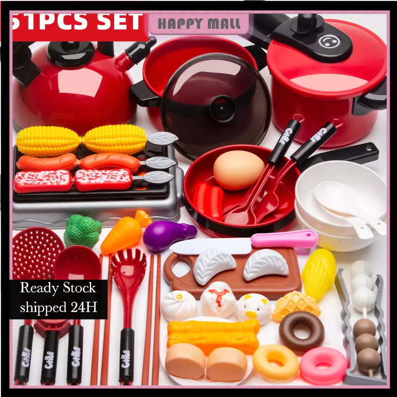 【harga minimum】cod 51/61/84pcs mainan dapur anak kitchen set masak masakan mainan dapur