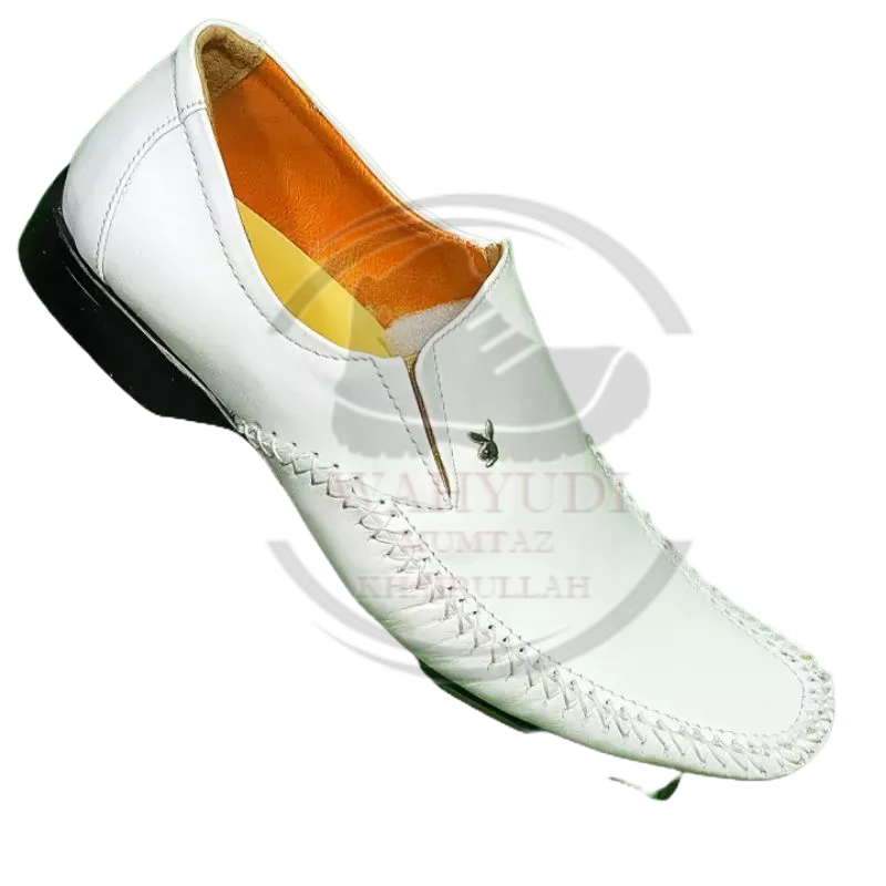 Jual Sepatu pantopel playboy putih Sepatu formal pria kulit asli Sepatu