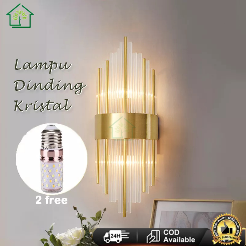 Jual 【Harga Minimum】COD Lampu Dinding Kristal LED Minimalis 3 Warna ...