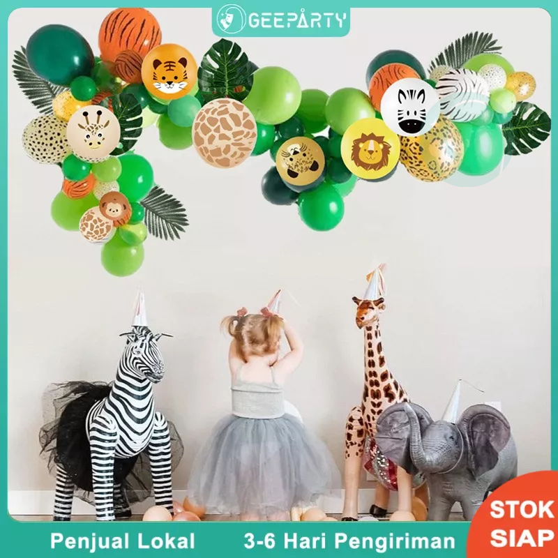 Jual 73 Pcs Jungle Safari Balon Garland Untuk Dekorasi Pesta Ulang