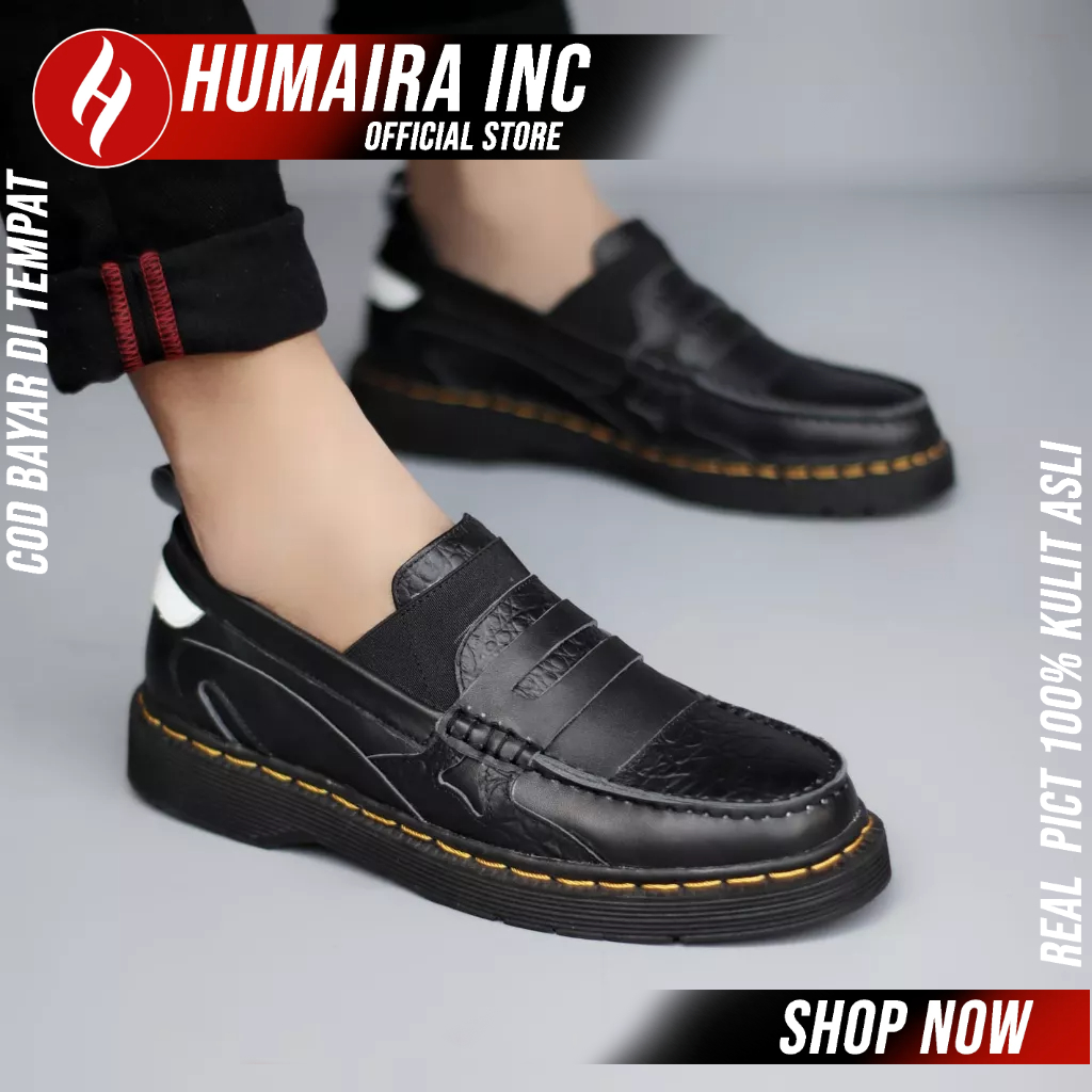 Jual Sepatu Docmar Loafers Formal Pantofel Kerja Kulit Asli Hitam Pria ...