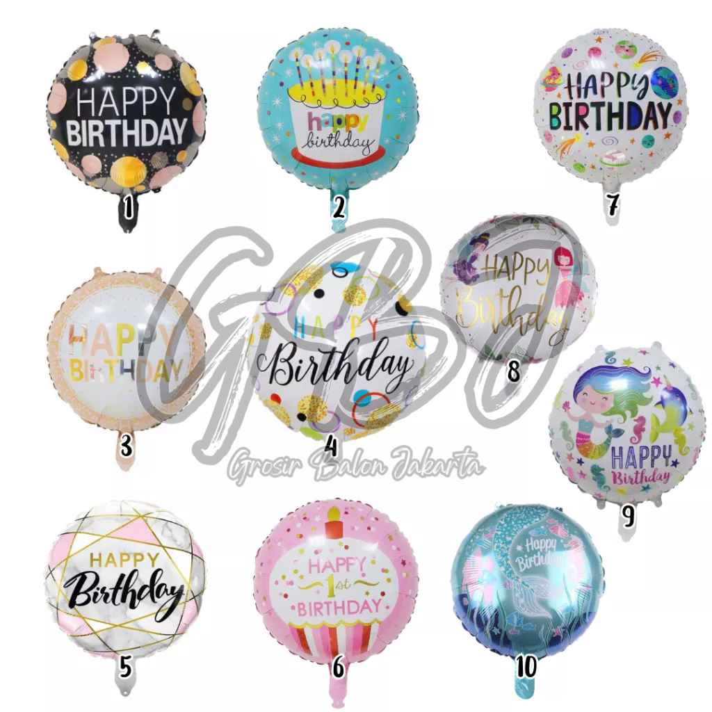 Jual Balon Foil Bulat Happy Birthday Hbd Marble Planet Kue Cake