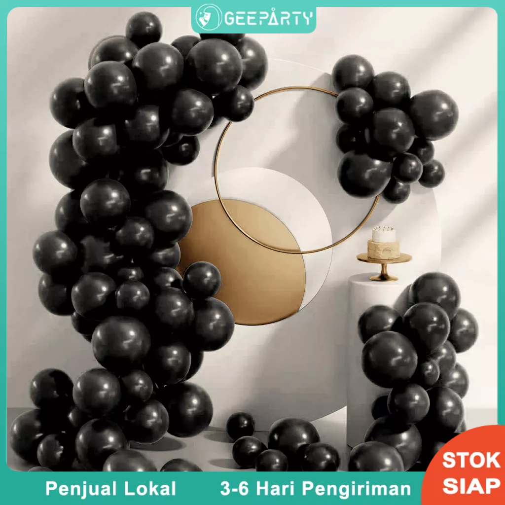 10 pcs  Hitam Balon Garland Arch Kit Balon Lateks 10 inci untuk Dekorasi Pesta Kelulusan Pernikahan Ulang Tahun