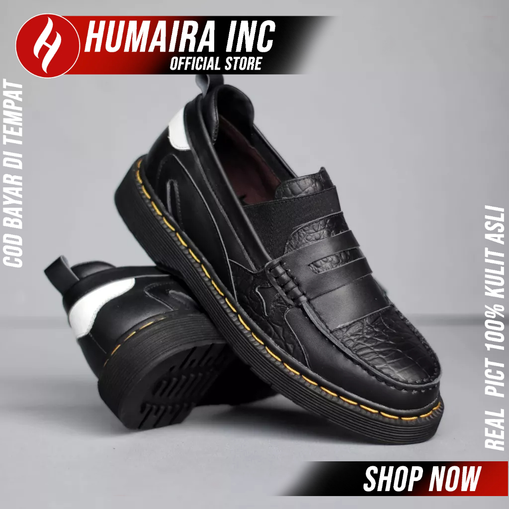 Jual Sepatu Docmar Loafers Formal Pantofel Kerja Kulit Asli Hitam Pria ...