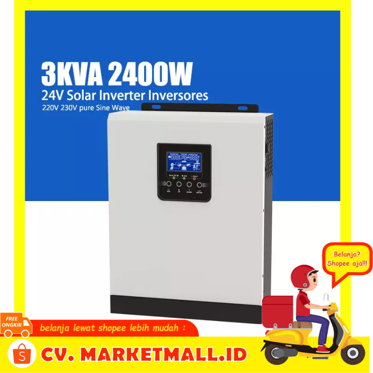 Jual Solar Inverter Hybrid Gelombang Sinus Murni Off Grid 3KVA 2400W ...