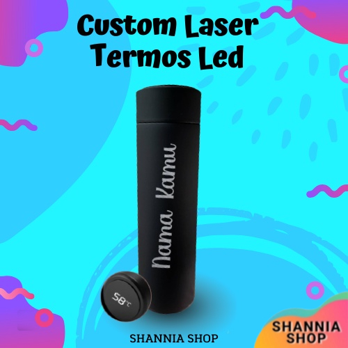 Jual Custom Nama Logo Laser Grafir H217 Termos Tumbler Smart Led Termometer Promosi 9481