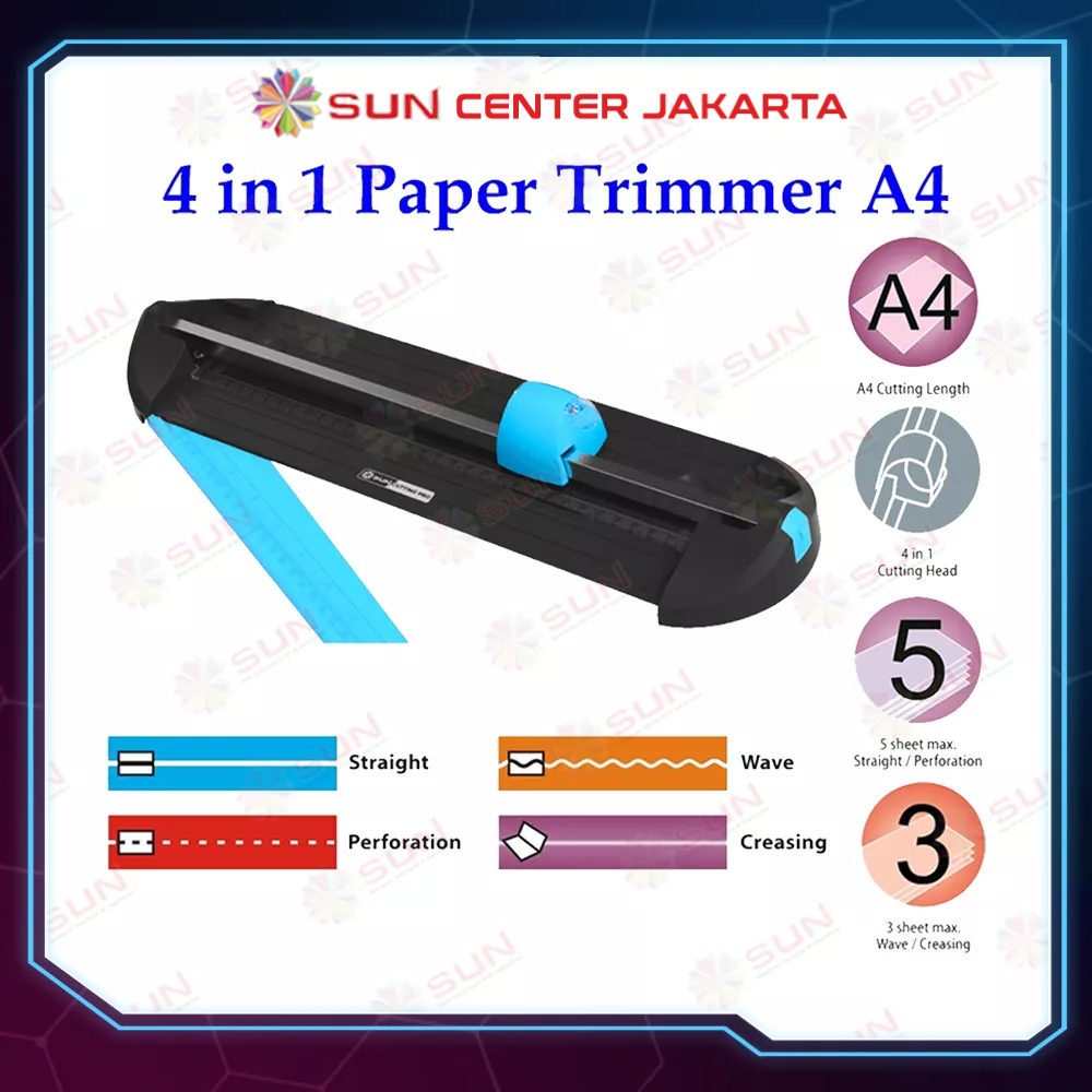 Jual Alat Potong Kertas 4 in 1 A4/A3 Vertikal 30 cm /12 in 1 863 A4 ...