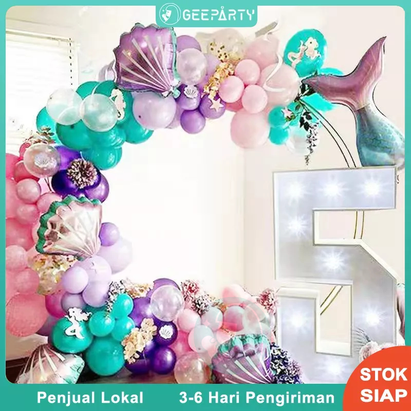 Jual 97 pcs Balon Putri Duyung Garland Set untuk Dekorasi Pesta Ulang