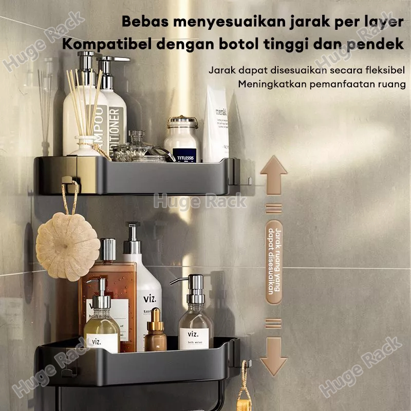 Jual Rak kamar mandi Rak sudut stainles steel Rak sabun shampoo Dinding ...