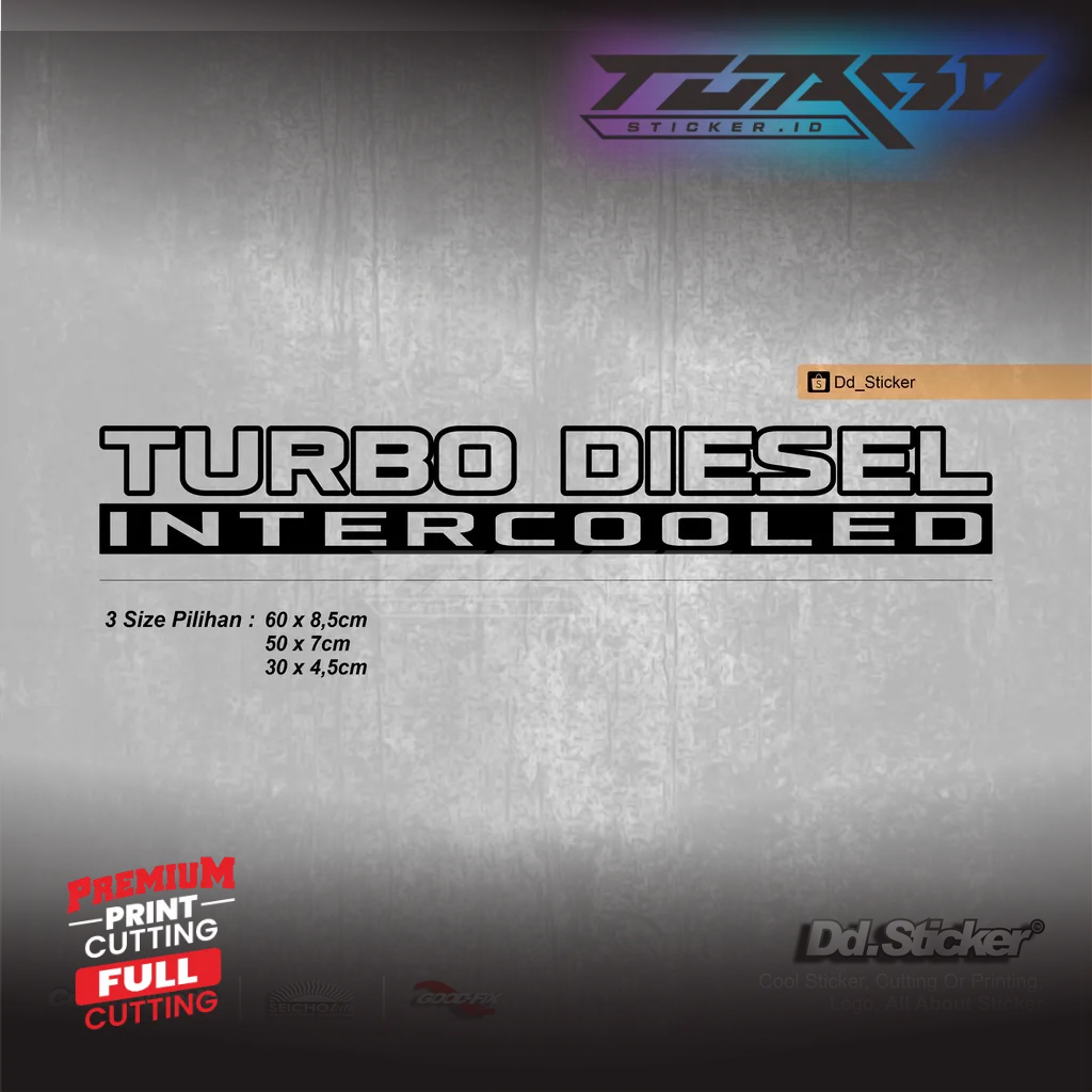 Jual Turbo Diesel Intercooled Vinyl Decal Cutting Sticker Shopee