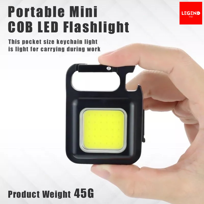 Jual Mini Senter COB Rechargeable Keychain Led Senter Saku Portabel