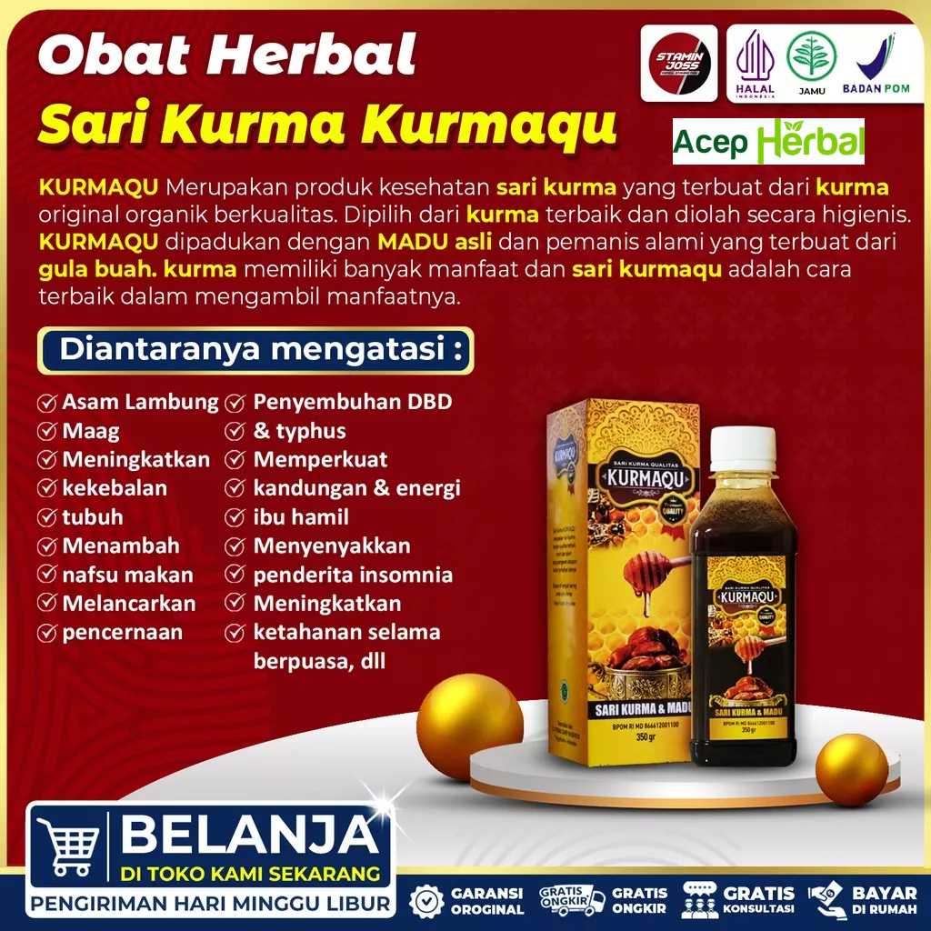 Jual Kurmaqu Sari Kurma Madu Herbal Asli Sesak Nafas Asma Flek Paru