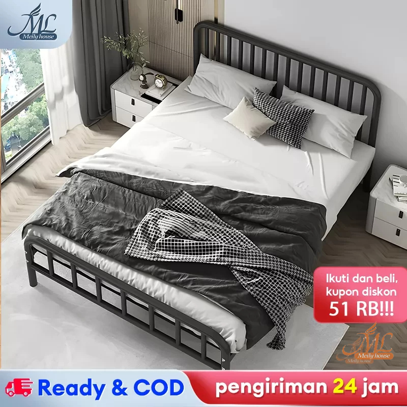 Jual Tempat Tidur Besi 160cm Ranjang Besi Ranjang Kasur Rangka Tempat ...