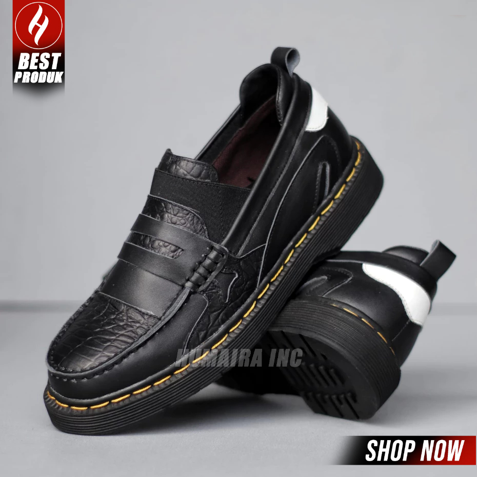 Jual Sepatu Docmar Loafers Formal Pantofel Kerja Kulit Asli Hitam Pria ...