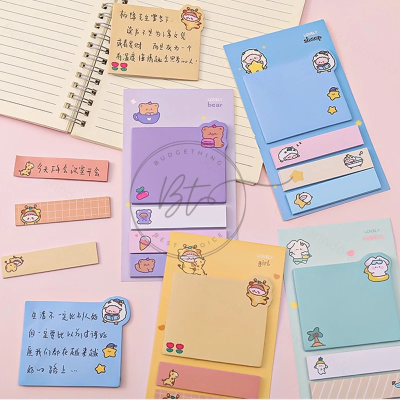 Jual [B288] Sticky Notes Cute Annimal Pembatas Buku Lucu memo note ...