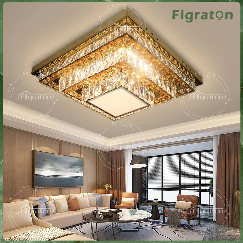 Jual Lampu Kristal Gantung Modern Ruang Tamu LED 48cm Lampu Plafon