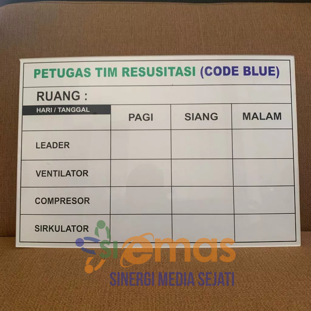 Jual Papan Akrilik Code Blue ukuran 31.5 cm x 46.5 cm | Akrilik Petugas ...