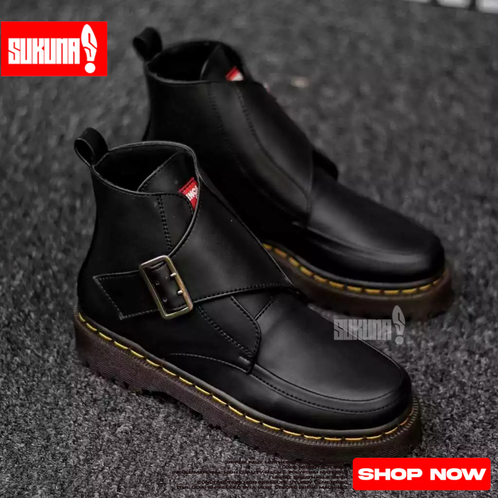 Jual Sepatu Boots Wanita Formal Docmart Hitam - VERINO | Shopee Indonesia