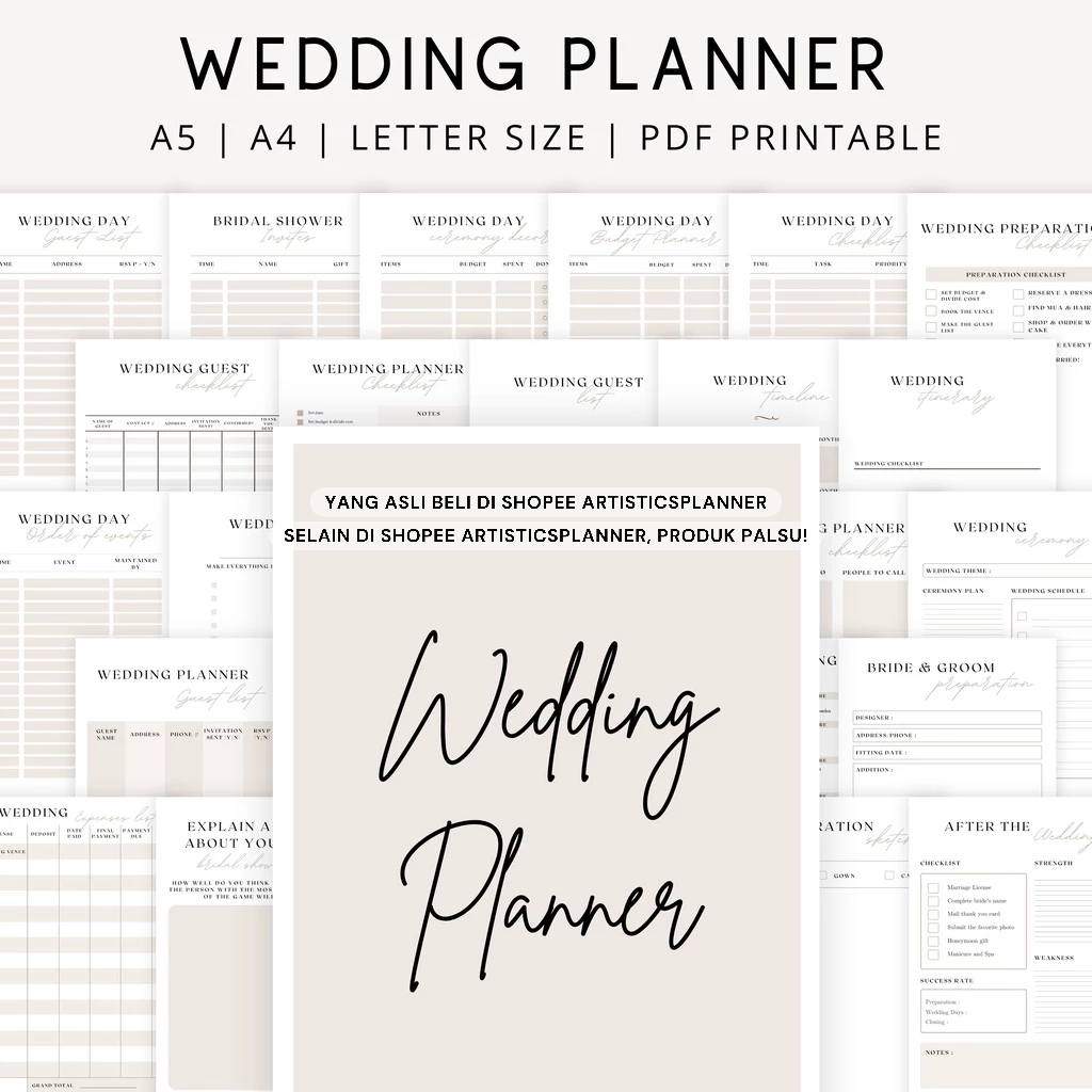 Jual Wedding Planner Printable | Printable Wedding Planner Pages ...