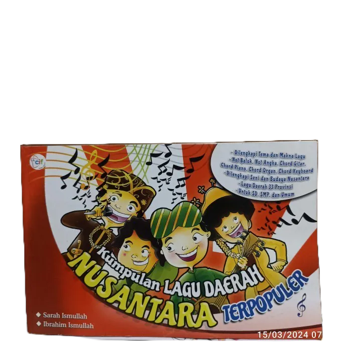 Jual kumpulan lagu daerah nusantara ada makna not balok not angka chord