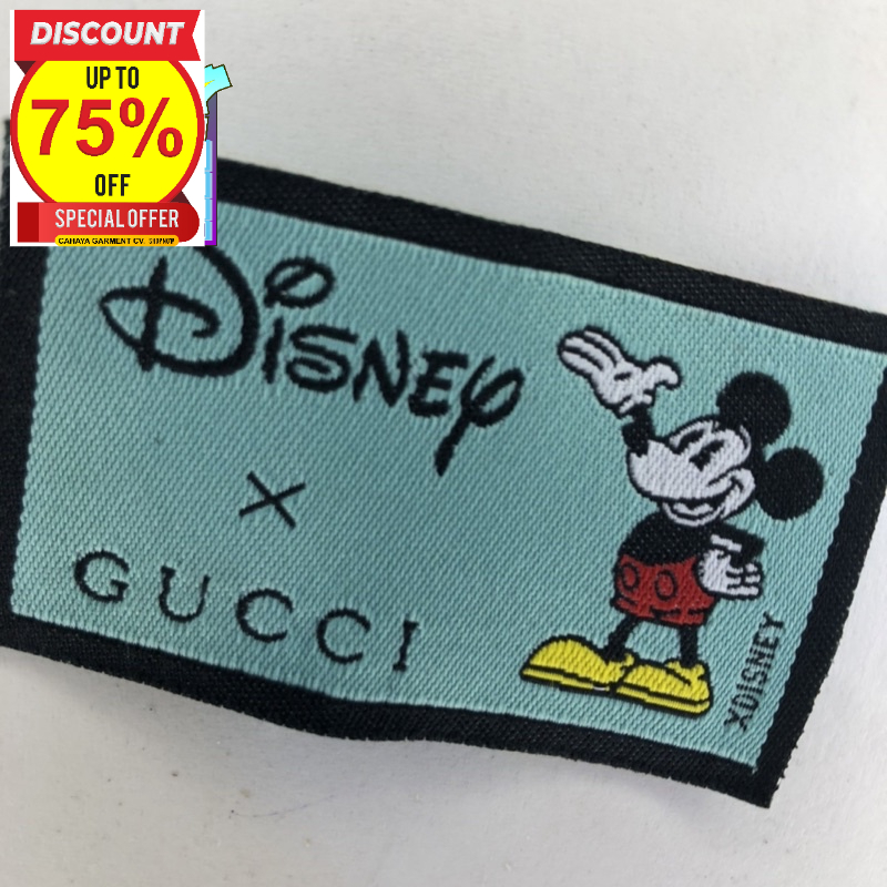 Jual GUCCI DISNEY LABEL RAJUT BORDIR COTTON SUPER PREMIUM SIZE 4X6.5CM ...