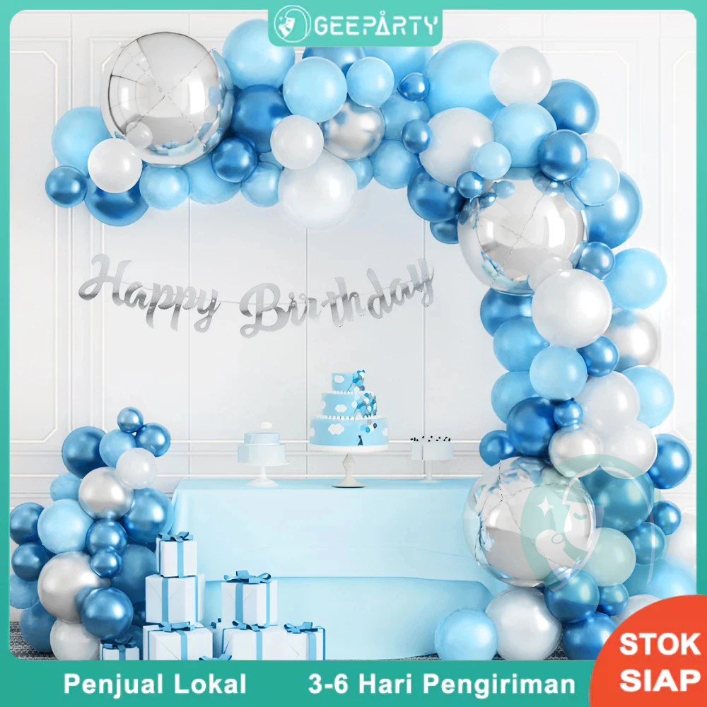 Jual Pcs Biru Macaron Lateks Balon Foil Garland Arches Set Untuk Frozen Bertema Pernikahan