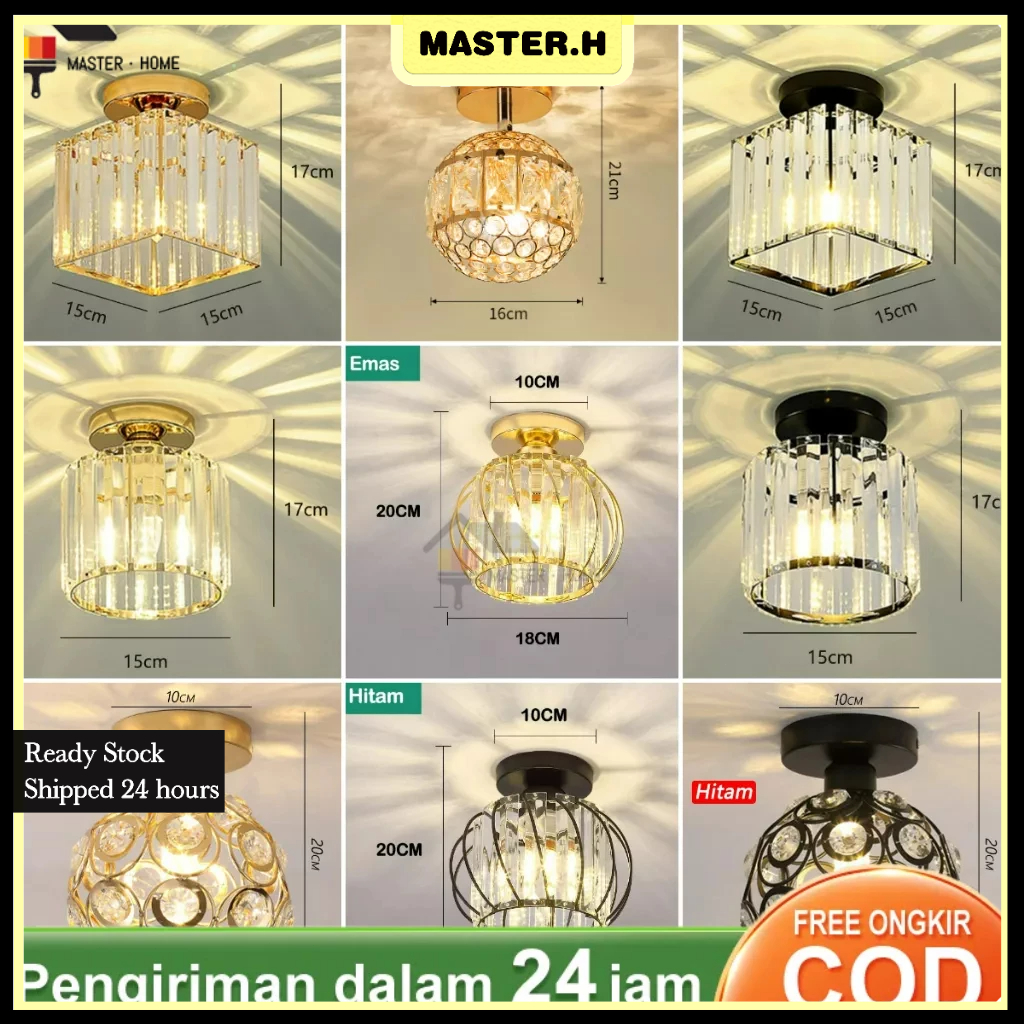 Jual COD Lampu Kristal Plafon Rumah Lampu Ceiling Kristal Kotak Modern ...