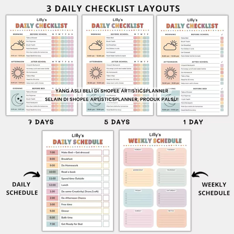 Jual Editable Chore Chart For Multiple Kids Canva, Responsibility Chart ...