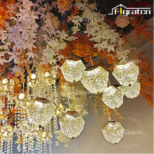 Jual Lampu Gantung Gold Diamond Pernikahan Lampu Portabel Dekorasi