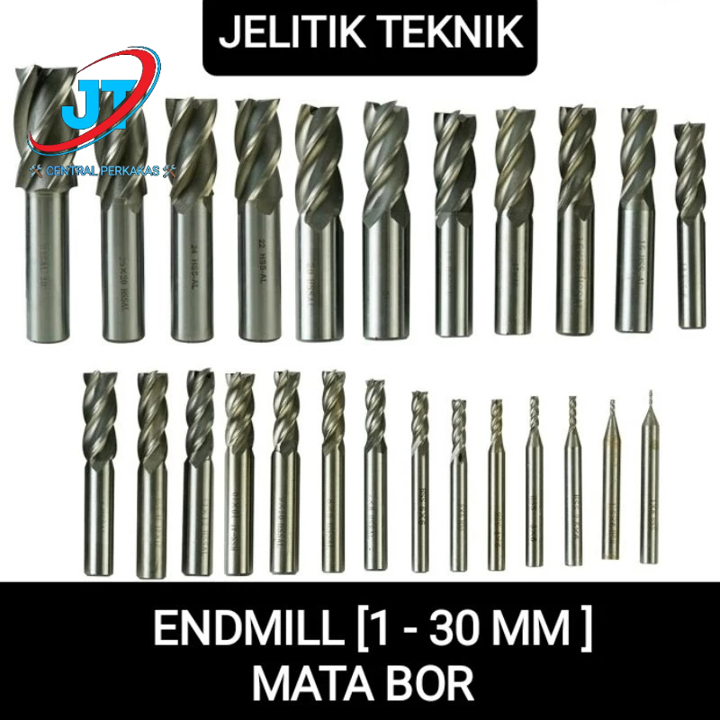 Jual Mata Bor Endmill End Mill Hss All Size Semua Ukuran 1 30 Mm Shopee Indonesia 