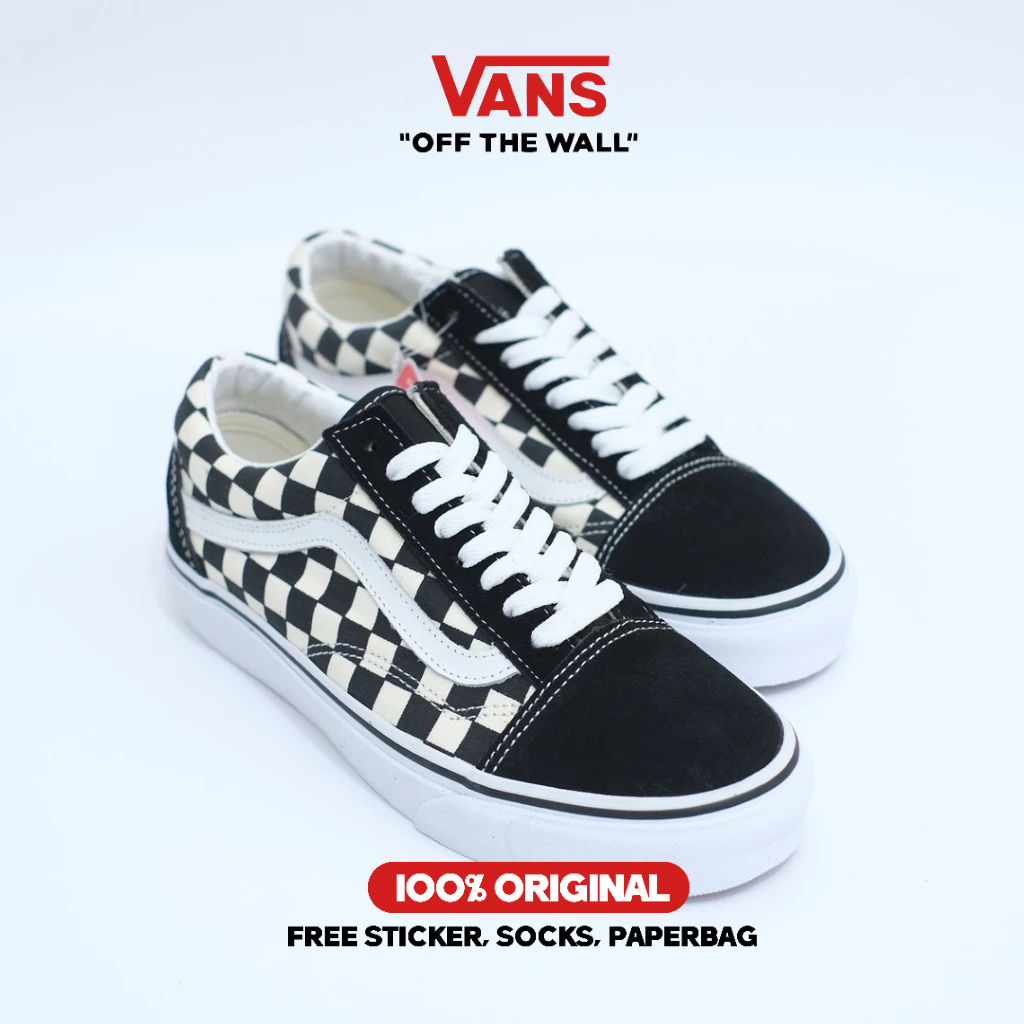 Jual Vans Old Skool Primary Black White Original Shopee Indonesia