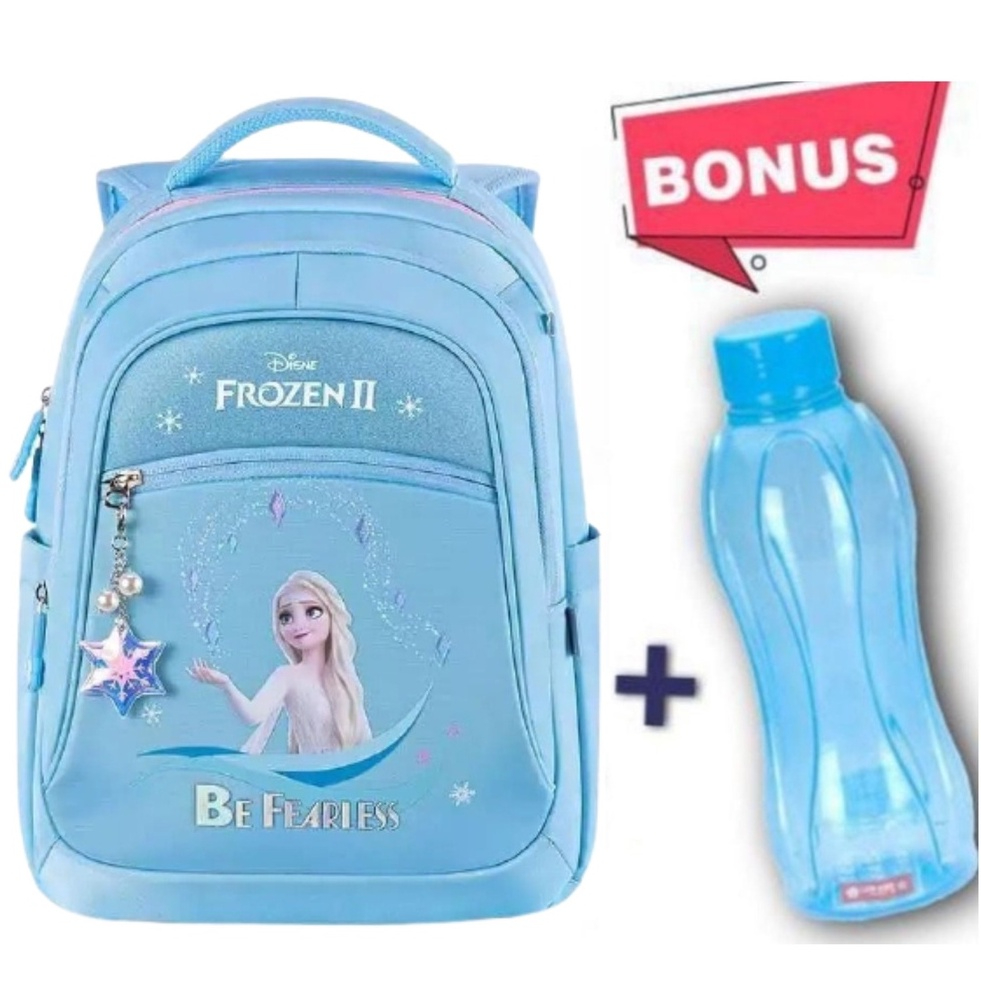 TAS SEKOLAH TK SD BUAT ANAK PEREMPUAN TAS FROZEN II MODEL KEKINIAN FREE BOTOL MINUMAN