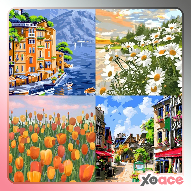 Jual Canvas Paint By Number Kit Digital Oil Painting DIY Lukisan 40 x