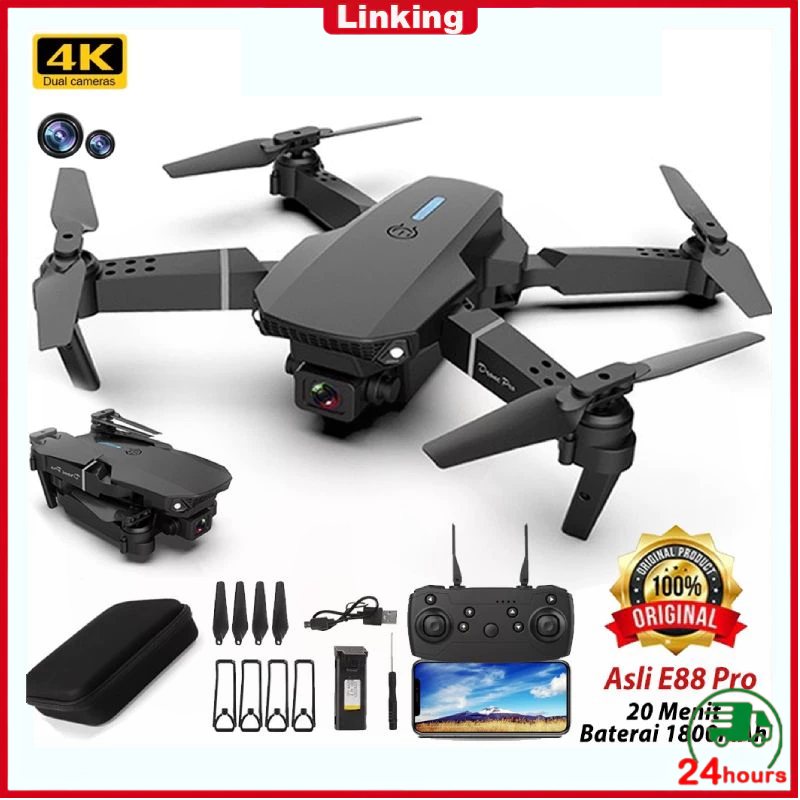 Jual 【COD】Smart Drone E88 E99 Pro 4k HD Camera Shoot Original
