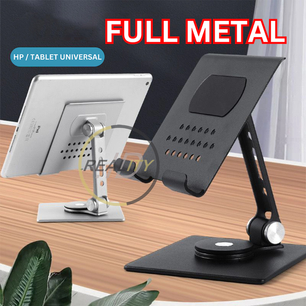 Jual Stand Holder Ipad Putar Full Metal Tablet HP RE A810 Besi Rotasi 360 Alluminium Alloy