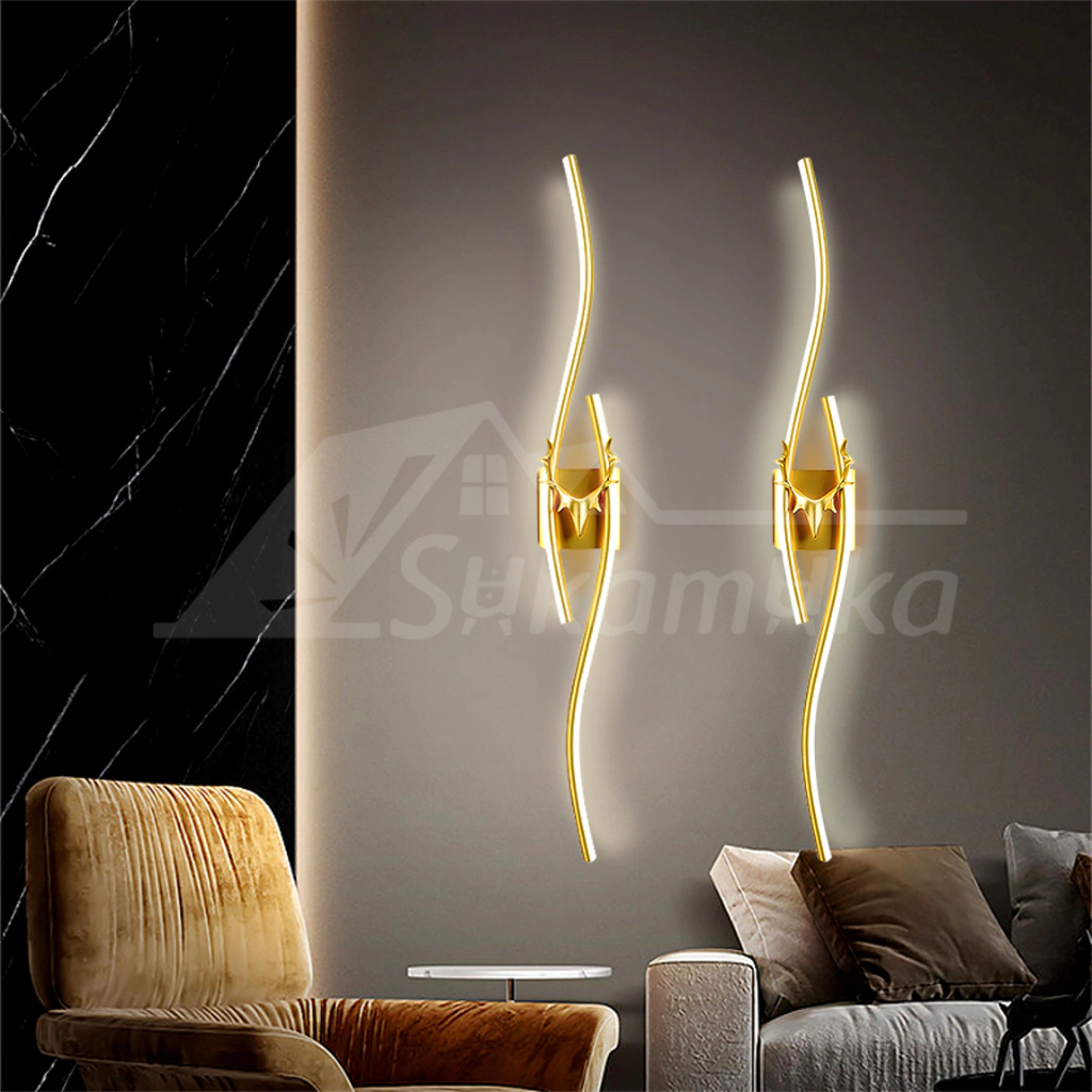 Jual Lampu Dinding Minimalis Emas Lampu Hias Dinding LED ahaya mewah 3 ...