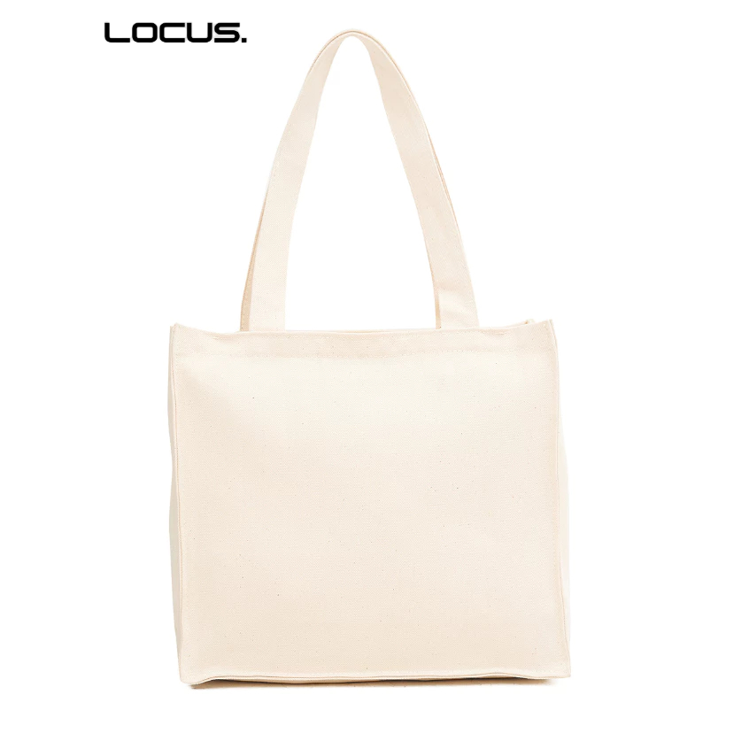 Jual LOCUS Tote bag kanvas Twill Premium Penutup resleting /Totebag