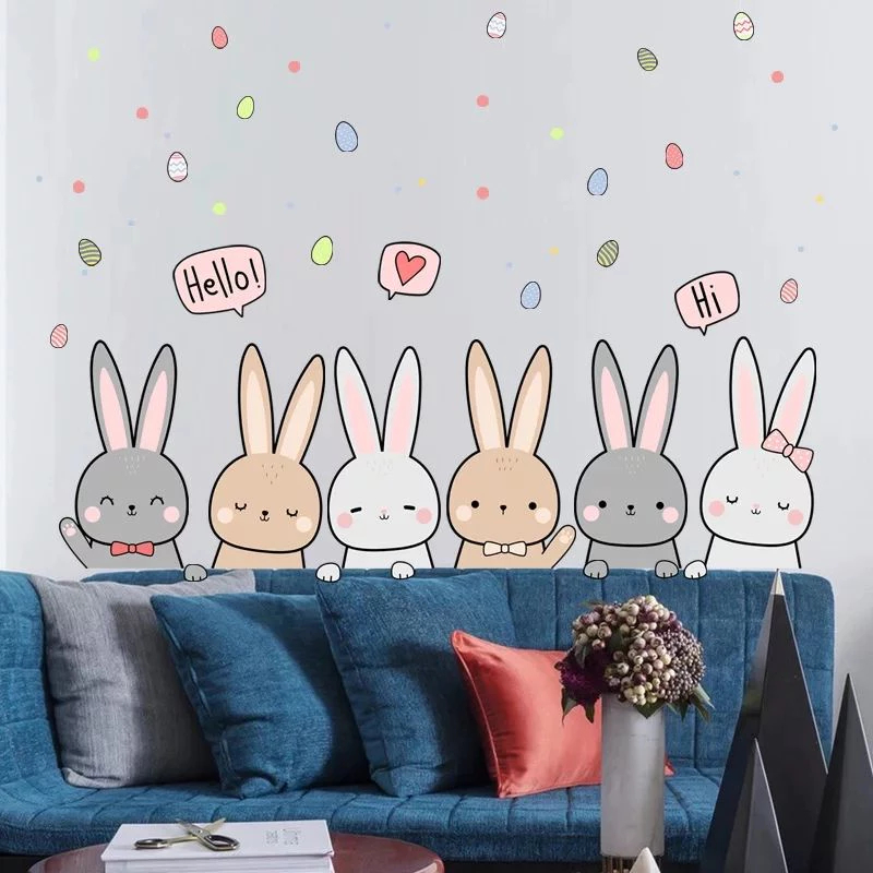 Jual Stiker Dinding Kamar Tidur Anak Premium Kelinci Lucu Rabbit Bunny ...