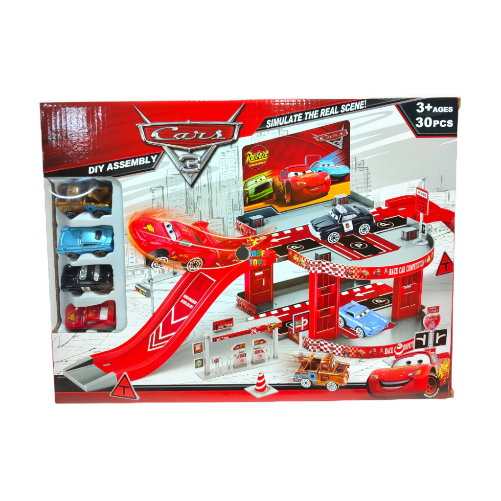 Jual Mainan Anak Super Cars Parking Lot Police Car 48PCS DIY Assembly