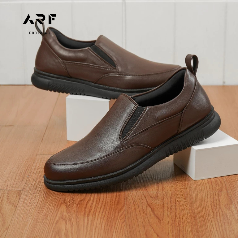 Jual ARF Smith DarkBrown Sepatu Slip On Loafers Formal Kulit Pantofel ...